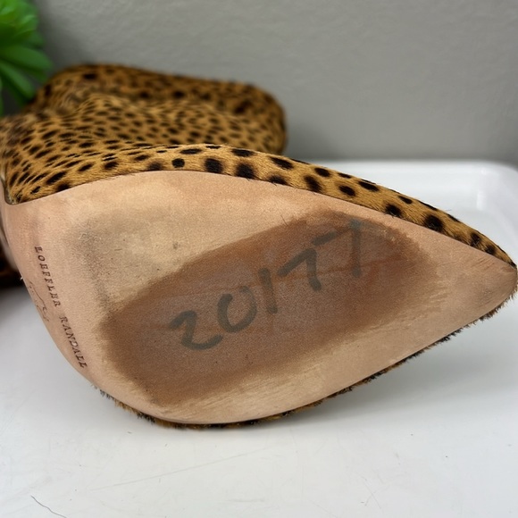 Loeffler Randall Calf Hair Cheetah Bootie Heel Pointed Toe 6/6.5 - Picture 9 of 12